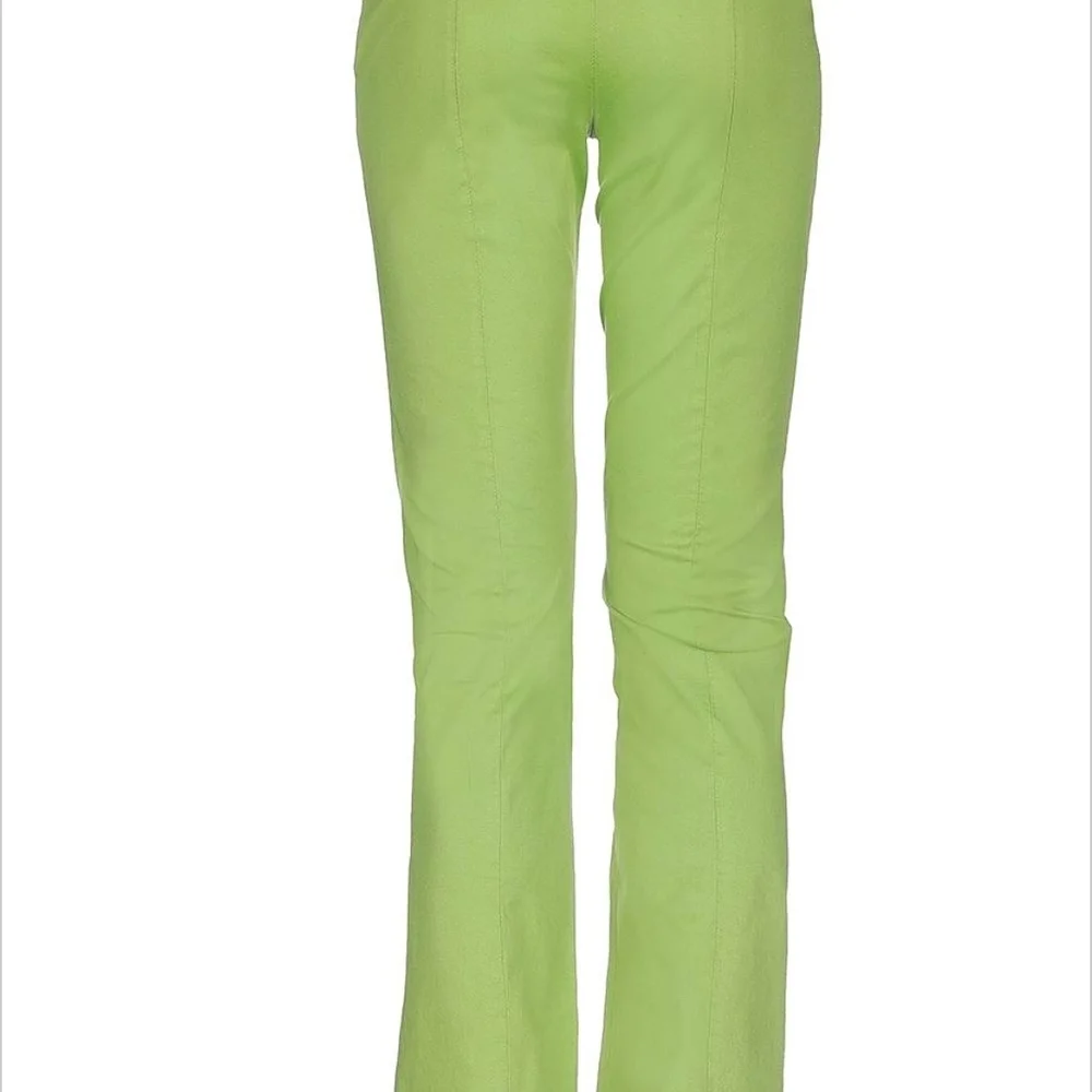 TRUE ROYAL Elegant Lime Green Women's Straight Leg Pants - Picture 2 of 3
